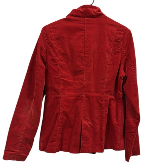 Mossimo Supply Co Red Velvet Cotton Pea Coat Jacket Button Up Womens Large - Picture 5 of 12